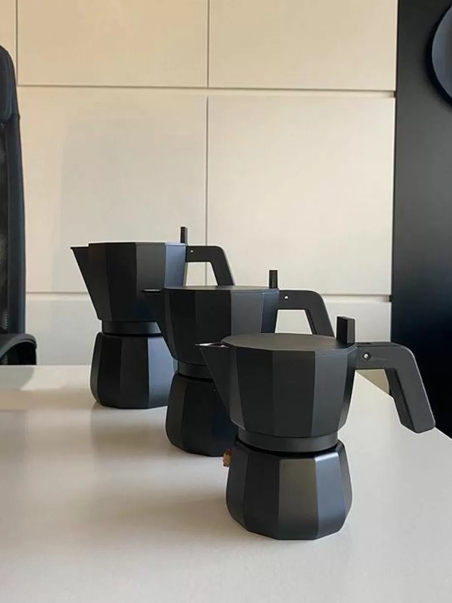 Kaffeemaschinen-Alessi Espressokocher Moka, in verschiedenen Größen Schwarz