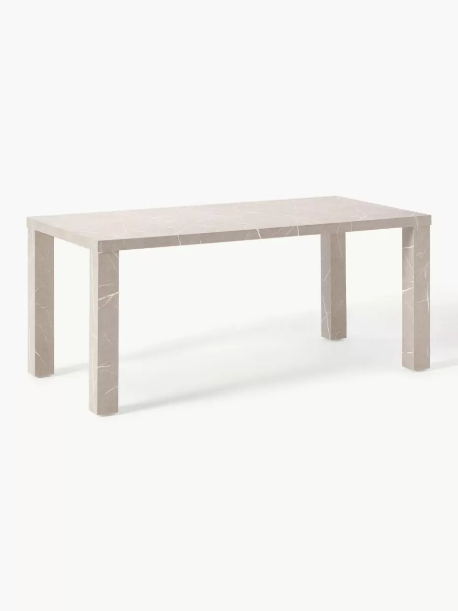 Esstische-Westwing Collection Esstisch Carl in Marmor-Optik, 180 x 90 cm Marmor-Optik Beige