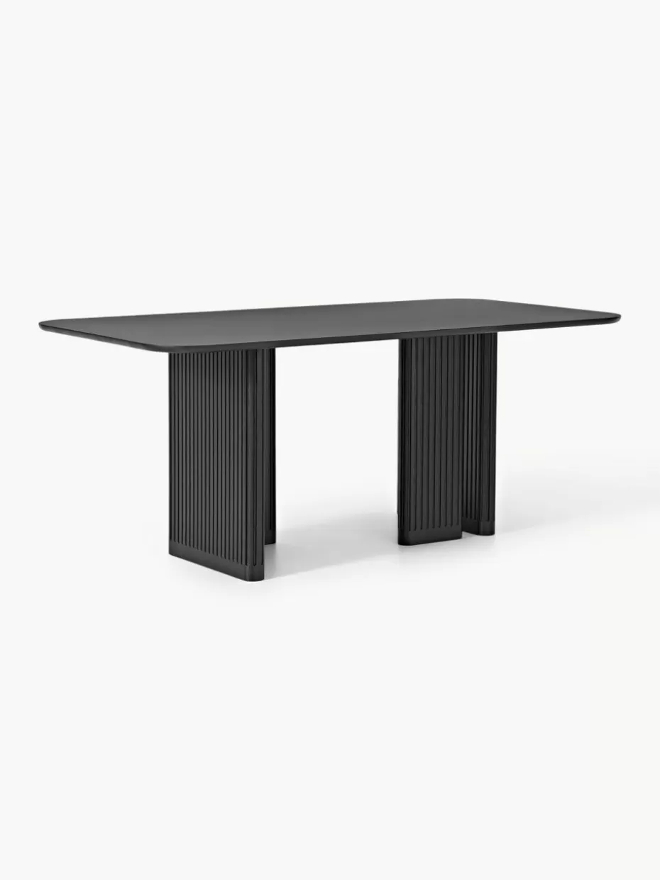 Esstische-Westwing Collection Esstisch Jolka aus Eichenholz, in verschiedenen Größen Schwarz