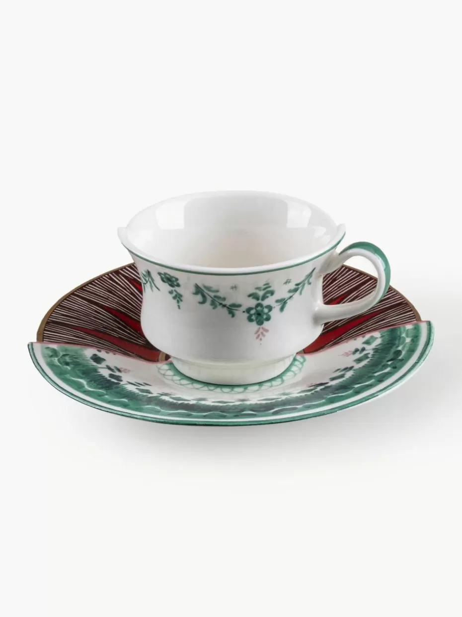Tassen-Seletti Fine Bone China Kaffeetasse Hybrid mit Untertasse