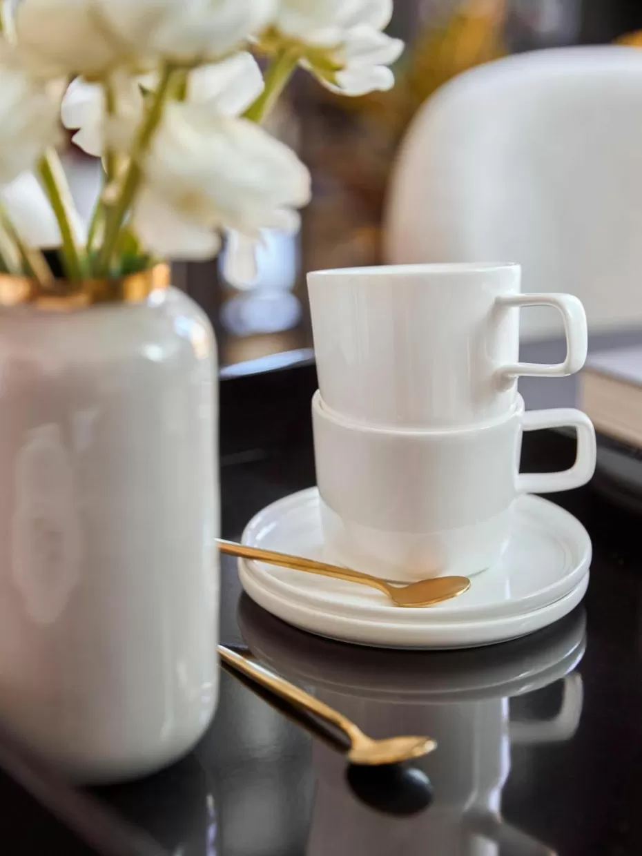 Tassen | Geschirrserien-Asa Selection Fine Bone China Tassen Oco mit Untertassen, 6 Stück