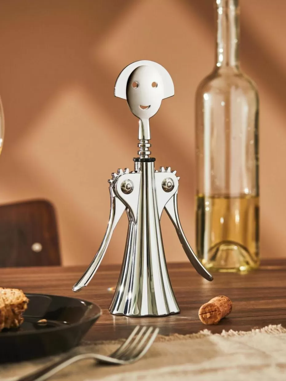 Küchenhelfer-Alessi Flaschenöffner Anna G. Silberfarben