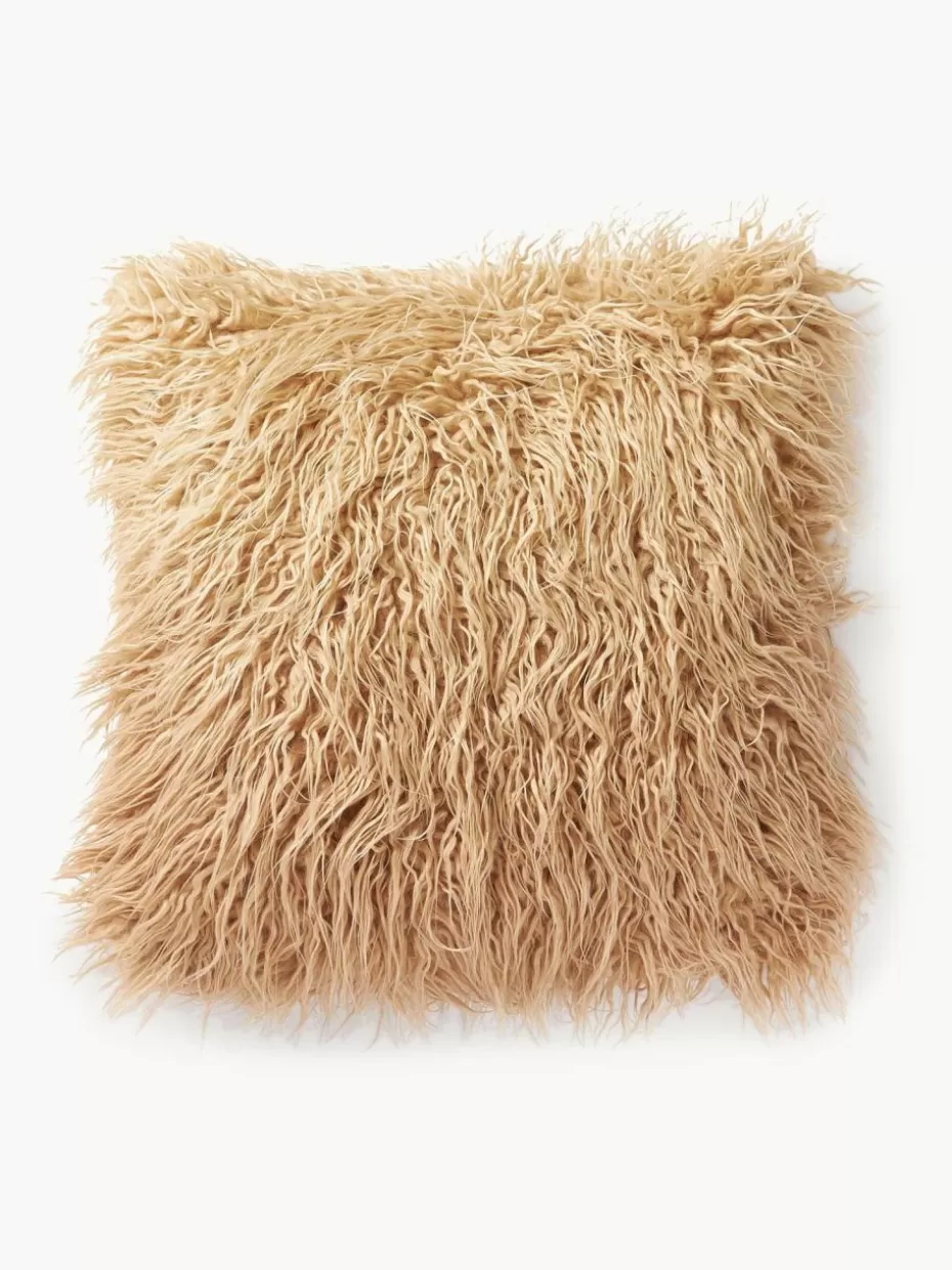 Dekokissen-Westwing Collection Flauschige Kissenhülle Dolly mit Ombré Effekt Beigetöne
