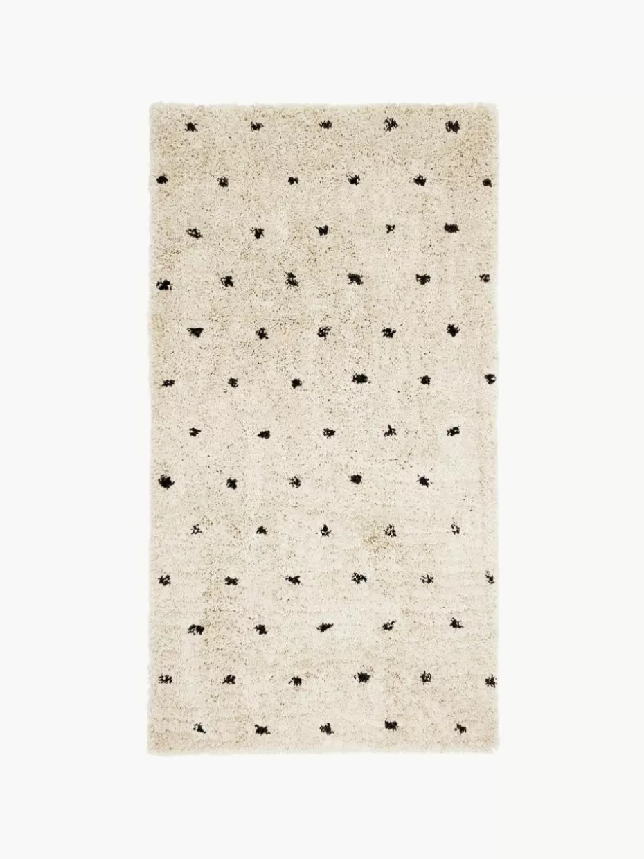 Rechteckige Teppiche-Westwing Collection Flauschiger Hochflor-Teppich Ayana, gepunktet