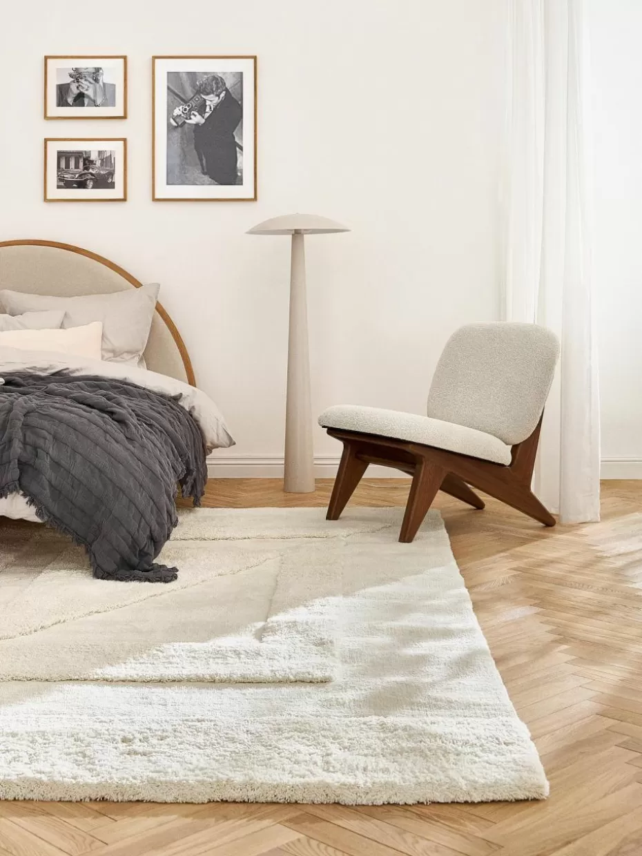 Rechteckige Teppiche-Westwing Collection Flauschiger Hochflor-Teppich Zion mit erhabener Hoch-Tief-Struktur