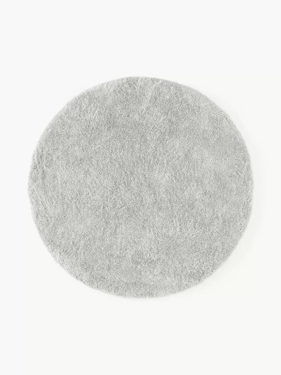 Runde Teppiche-Westwing Collection Flauschiger runder Hochflor-Teppich Leighton Hellgrau