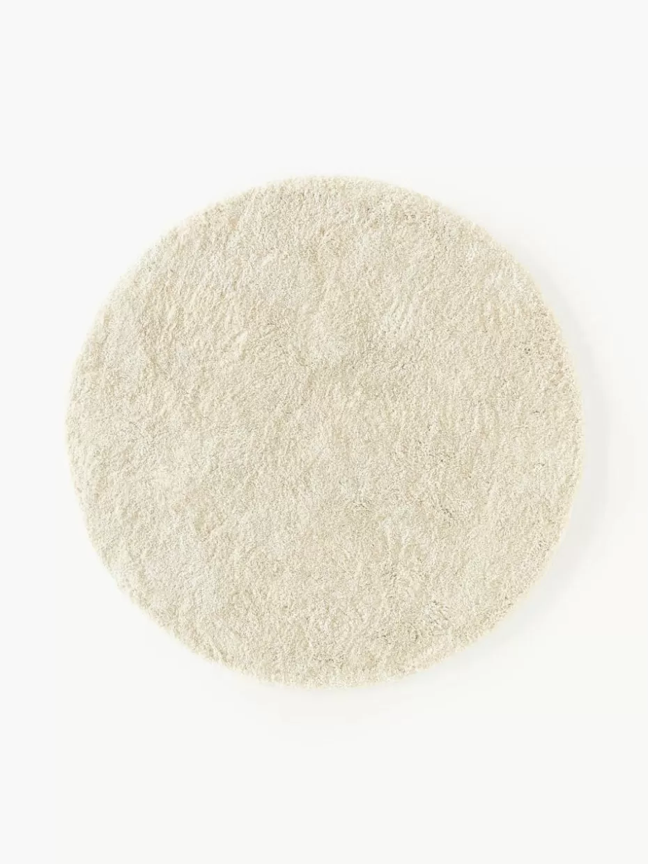 Runde Teppiche-Westwing Collection Flauschiger runder Hochflor-Teppich Leighton Cremeweiß