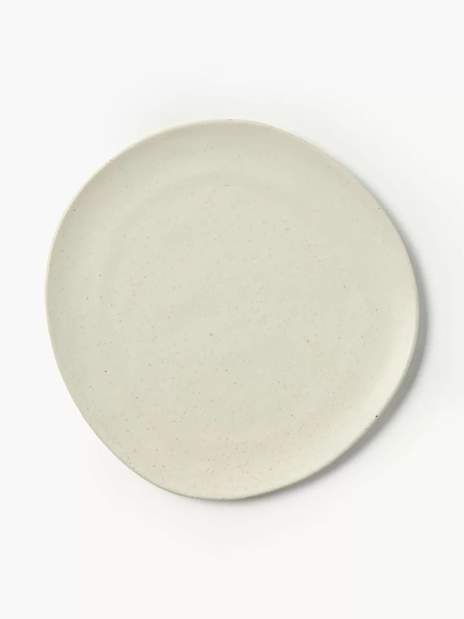 Weihnachtsgeschirr | Nordic Celebrations-ferm LIVING Frühstücksteller Flow aus Steinzeug Off White, gesprenkelt
