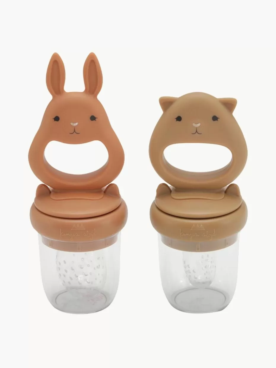Brotboxen & Flaschen-Konges Slojd Fruchtsauger Bunny, 2er-Set Nougat, Beige