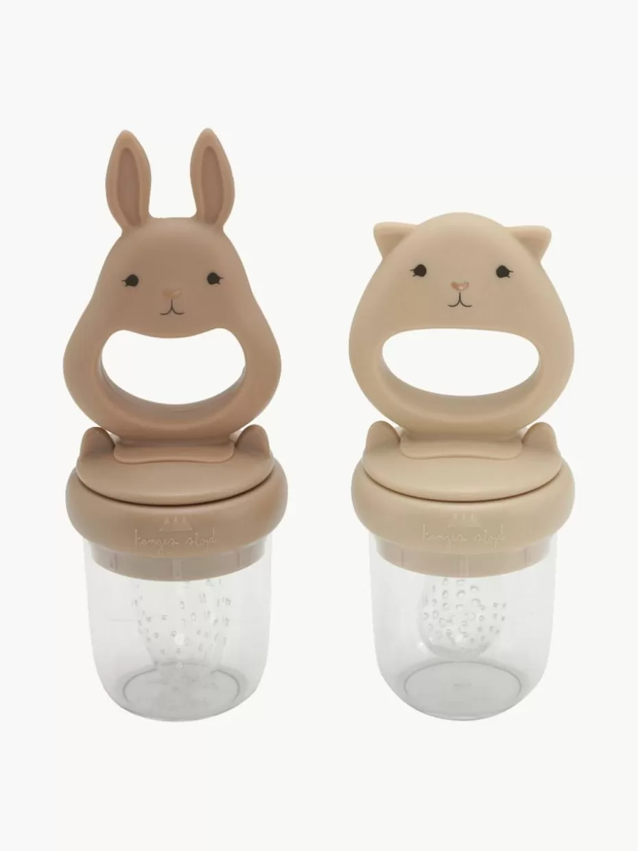 Brotboxen & Flaschen-Konges Slojd Fruchtsauger Bunny, 2er-Set Beigetöne