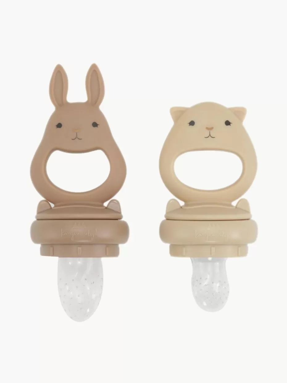 Brotboxen & Flaschen-Konges Slojd Fruchtsauger Bunny, 2er-Set Beigetöne