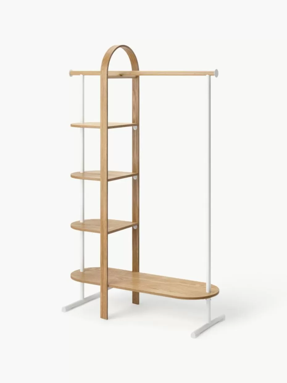 Garderoben-Umbra Garderobe Bellwood aus Eukalyptusholz mit Ablageflächen