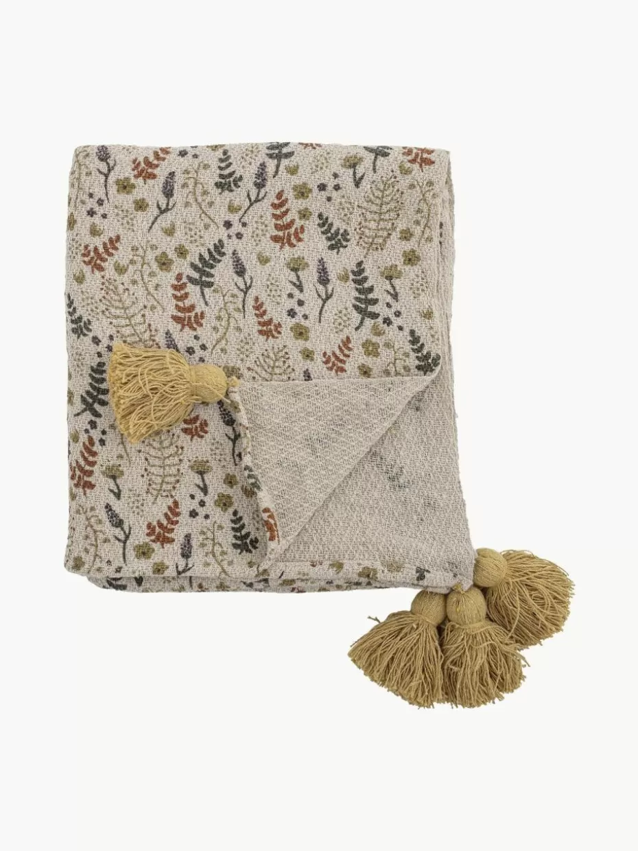 Kuschel- & Krabbeldecken-Bloomingville mini Geblümte Decke Filipa mit Quasten