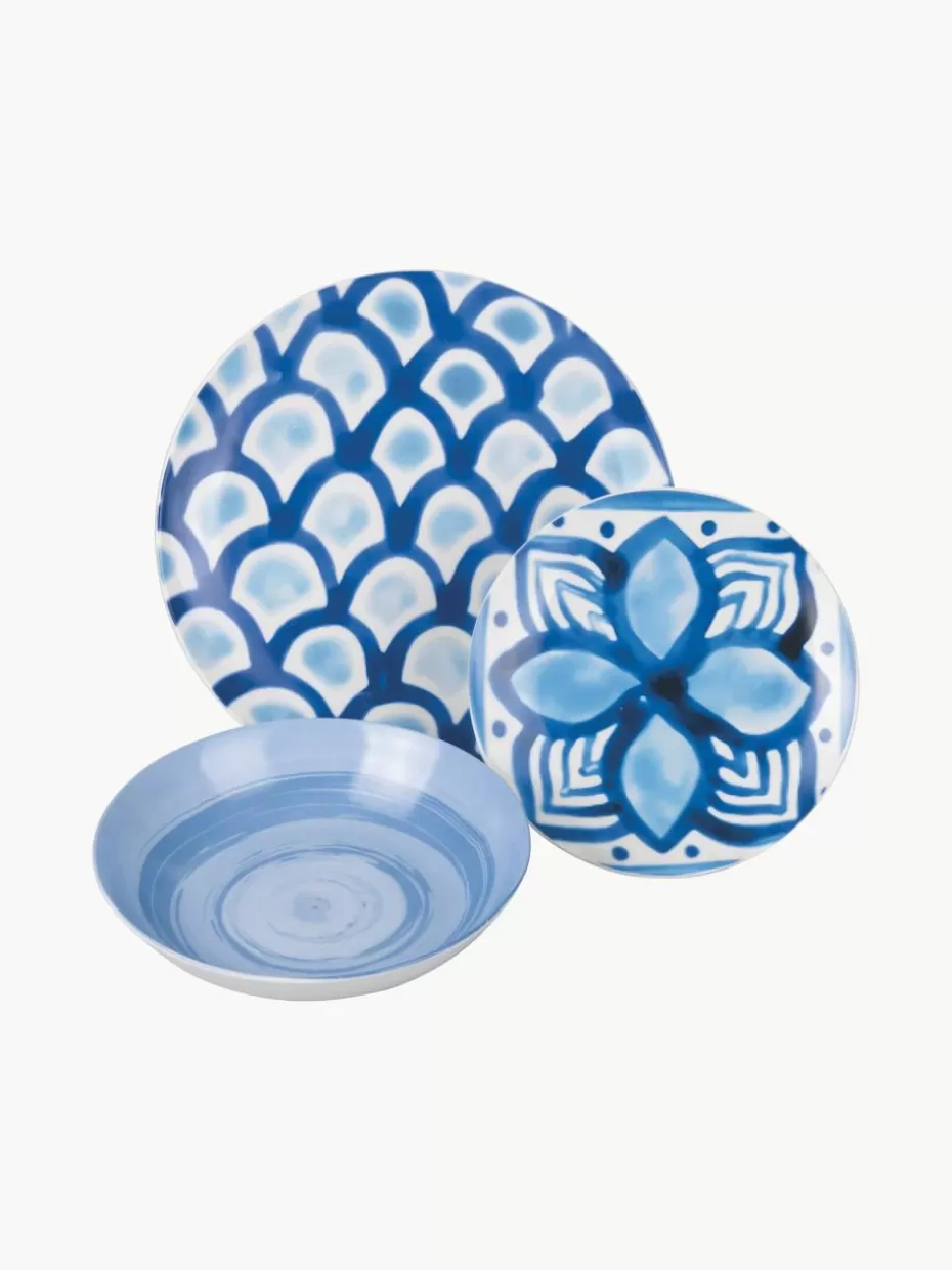 Geschirr-Sets-Villa D'Este Home Tivoli Geschirr-Set Aquazul, 6 Personen (18-tlg.)