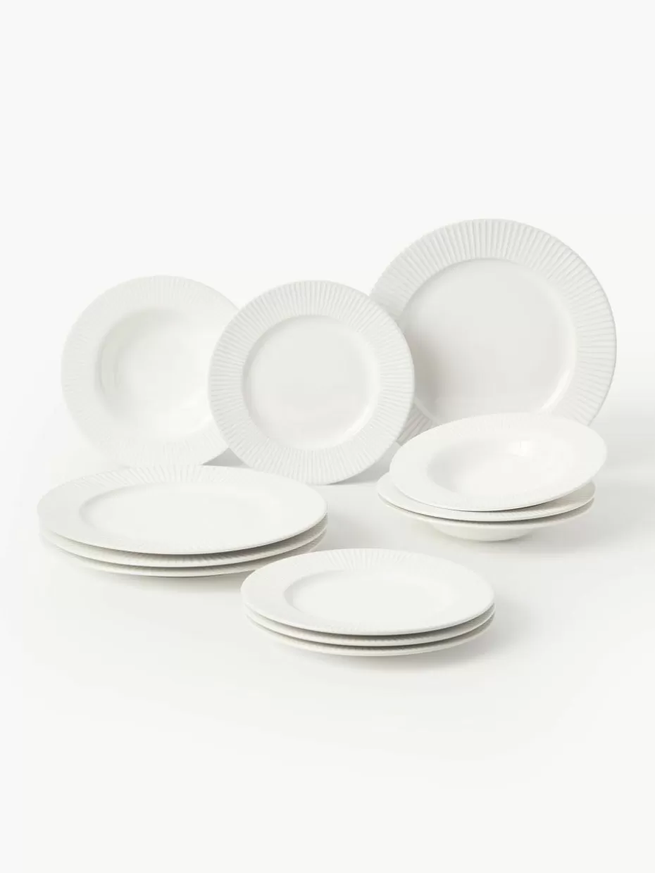 Geschirr-Sets-Westwing Collection Geschirr-Set Goya aus Porzellan, 4 Personen (12-tlg.)