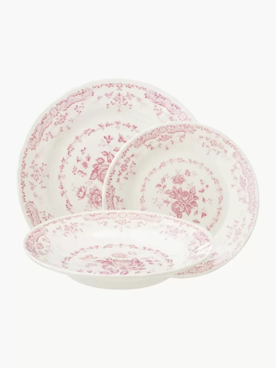Geschirr-Sets-Bitossi Home Geschirr-Set Rose mit Blumendesign, 6 Personen (18-tlg.)