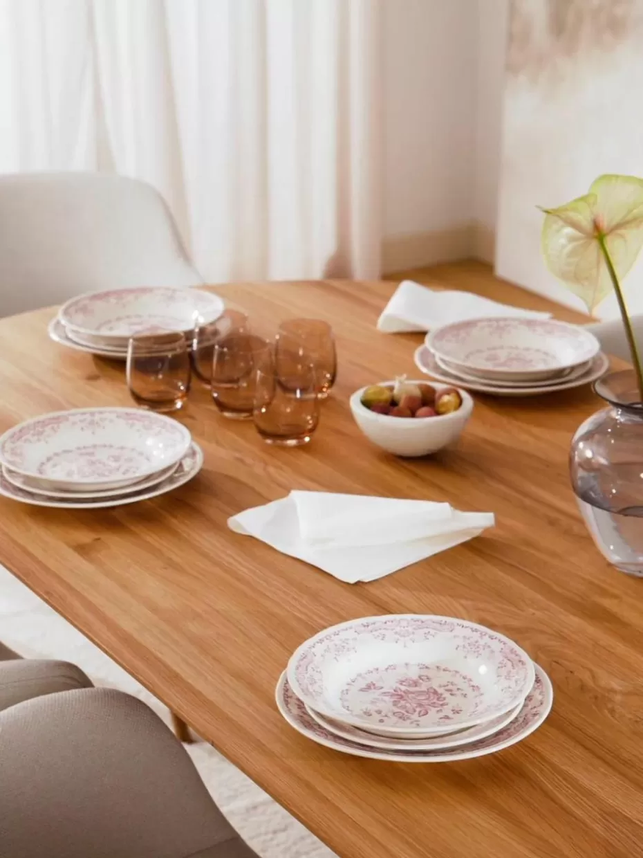 Geschirr-Sets-Bitossi Home Geschirr-Set Rose mit Blumendesign, 6 Personen (18-tlg.)