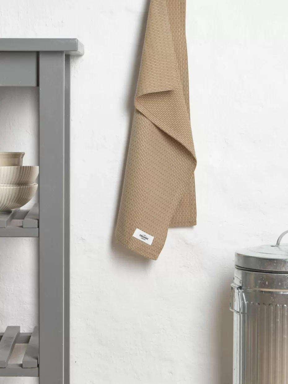 Küchentextilien-The Organic Company Geschirrtuch Lupin aus Bio-Baumwolle Beige, Weiß