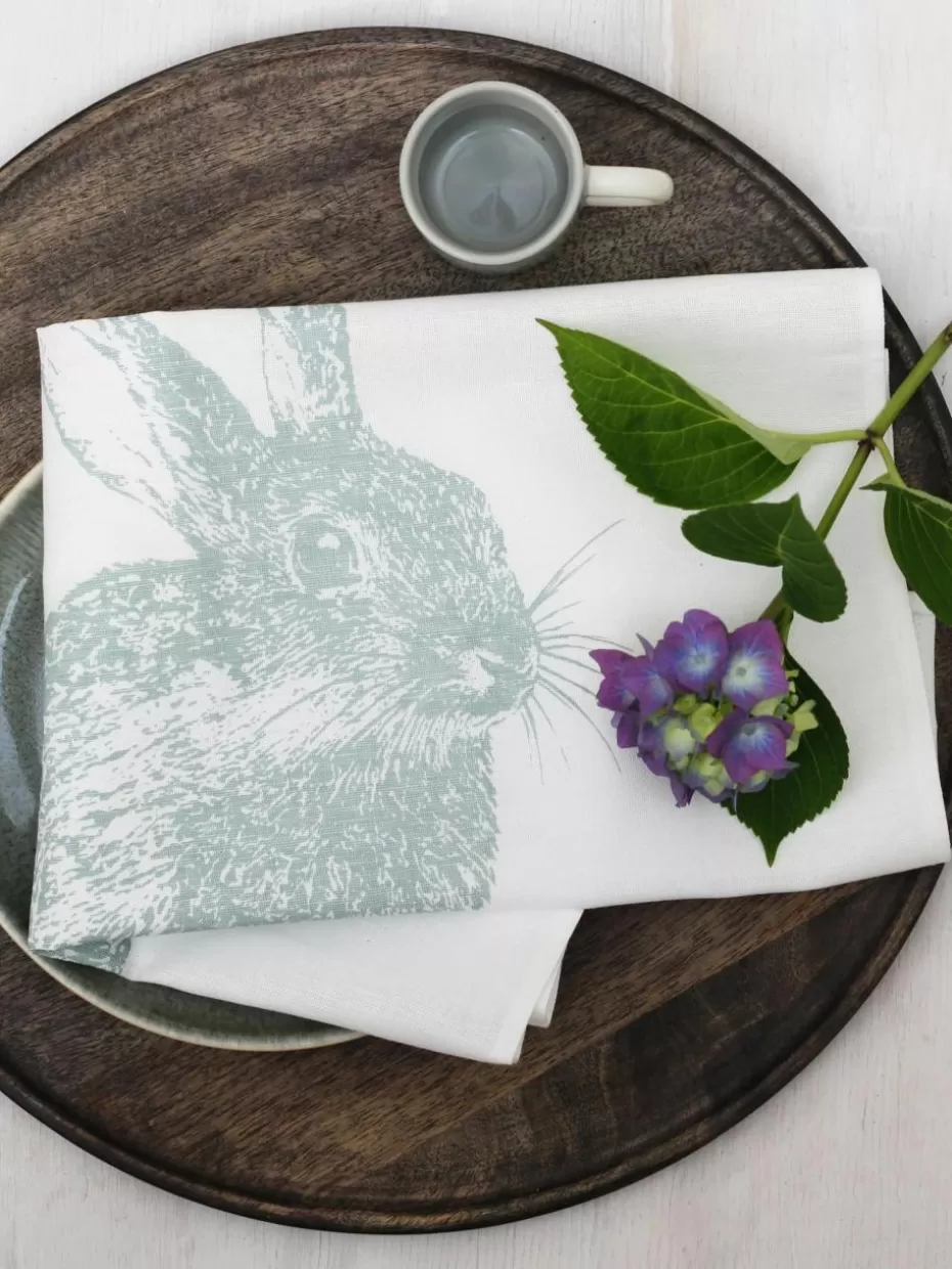Küchentextilien | Küchentextilien-Frohstoff Geschirrtuch Wildkaninchen, handbedruckt