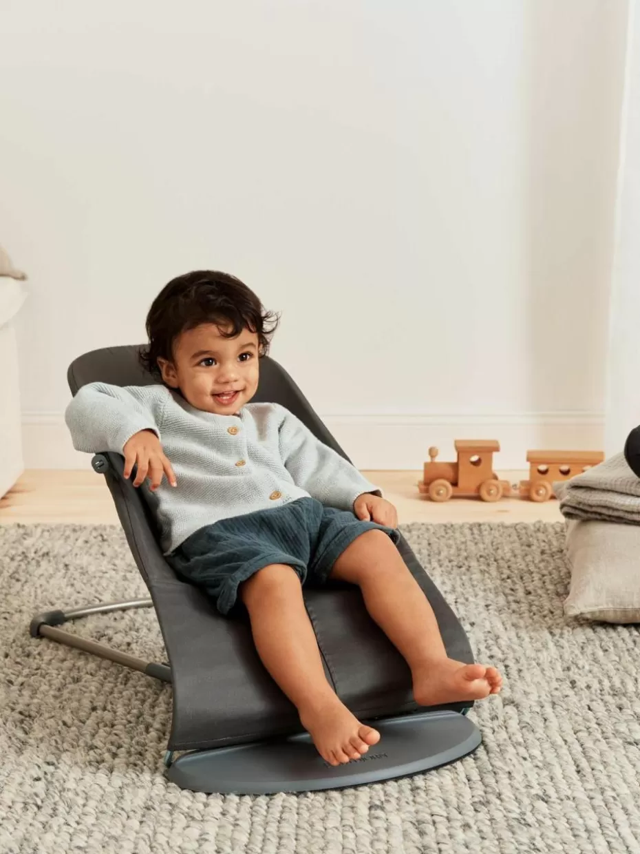 Stühle-BabyBjörn Gesteppte Babywippe Bliss Dunkelgrau