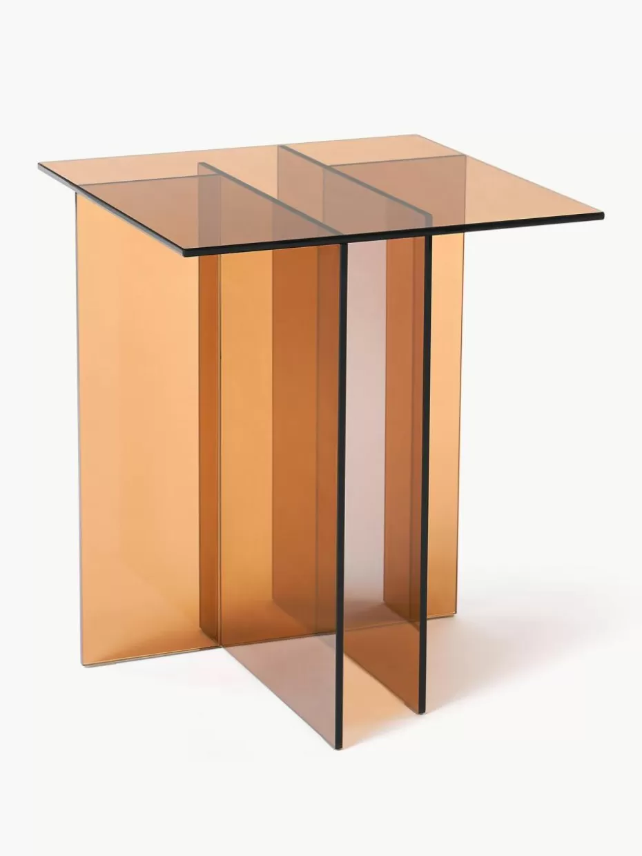 Beistelltische-Westwing Collection Glas-Beistelltisch Anouk Braun, transparent