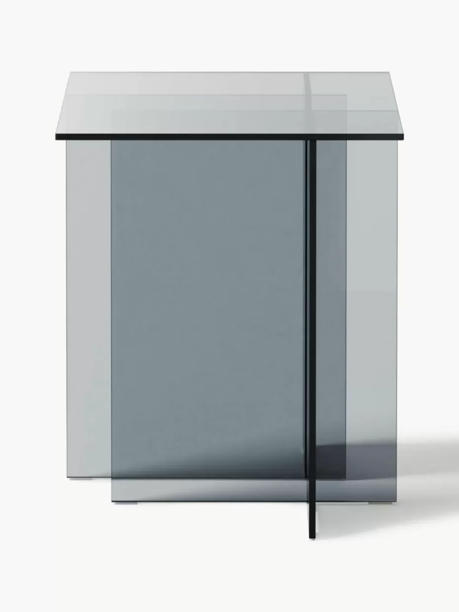 Beistelltische-Westwing Collection Glas-Beistelltisch Anouk Grau, transparent