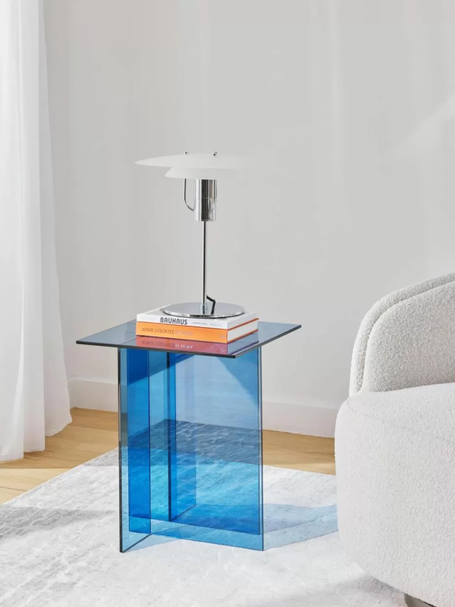 Beistelltische-Westwing Collection Glas-Beistelltisch Anouk Blau, transparent
