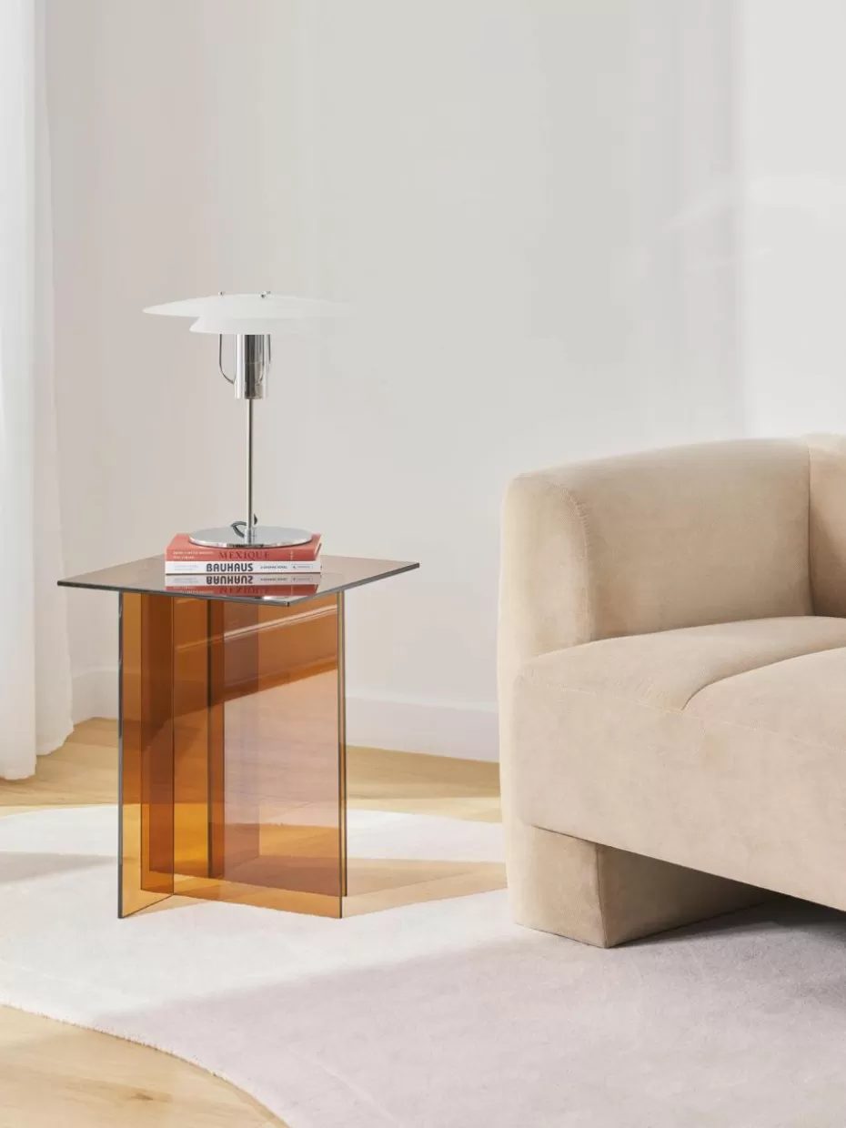 Beistelltische-Westwing Collection Glas-Beistelltisch Anouk Braun, transparent