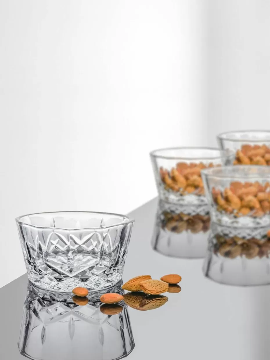 Dipschalen & Snackschalen-Aida Glas-Dipschälchen Harvey mit Kristallrelief, 4 Stück
