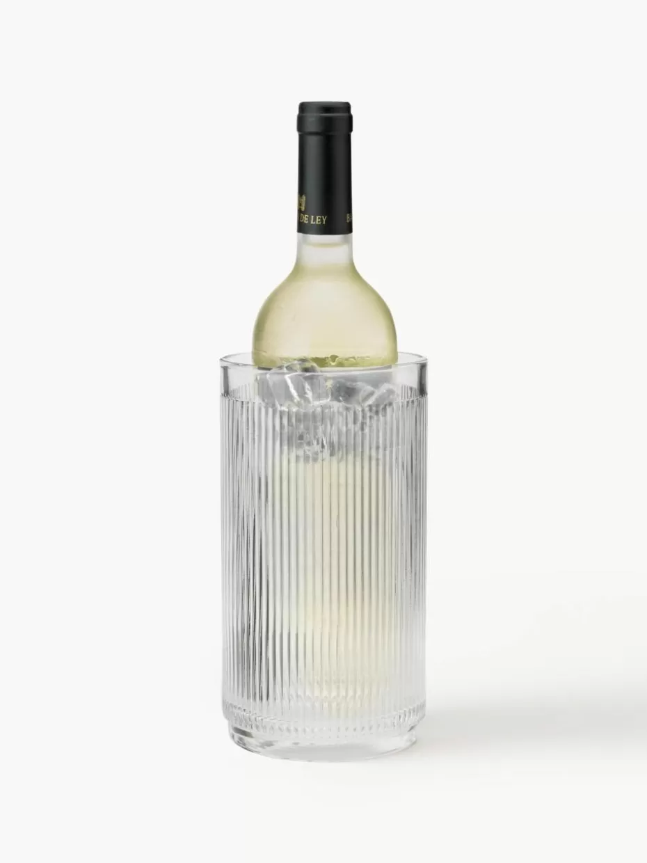 Romantische Details-Stelton Glas-Flaschenkühler Pilastro mit Rillenrelief