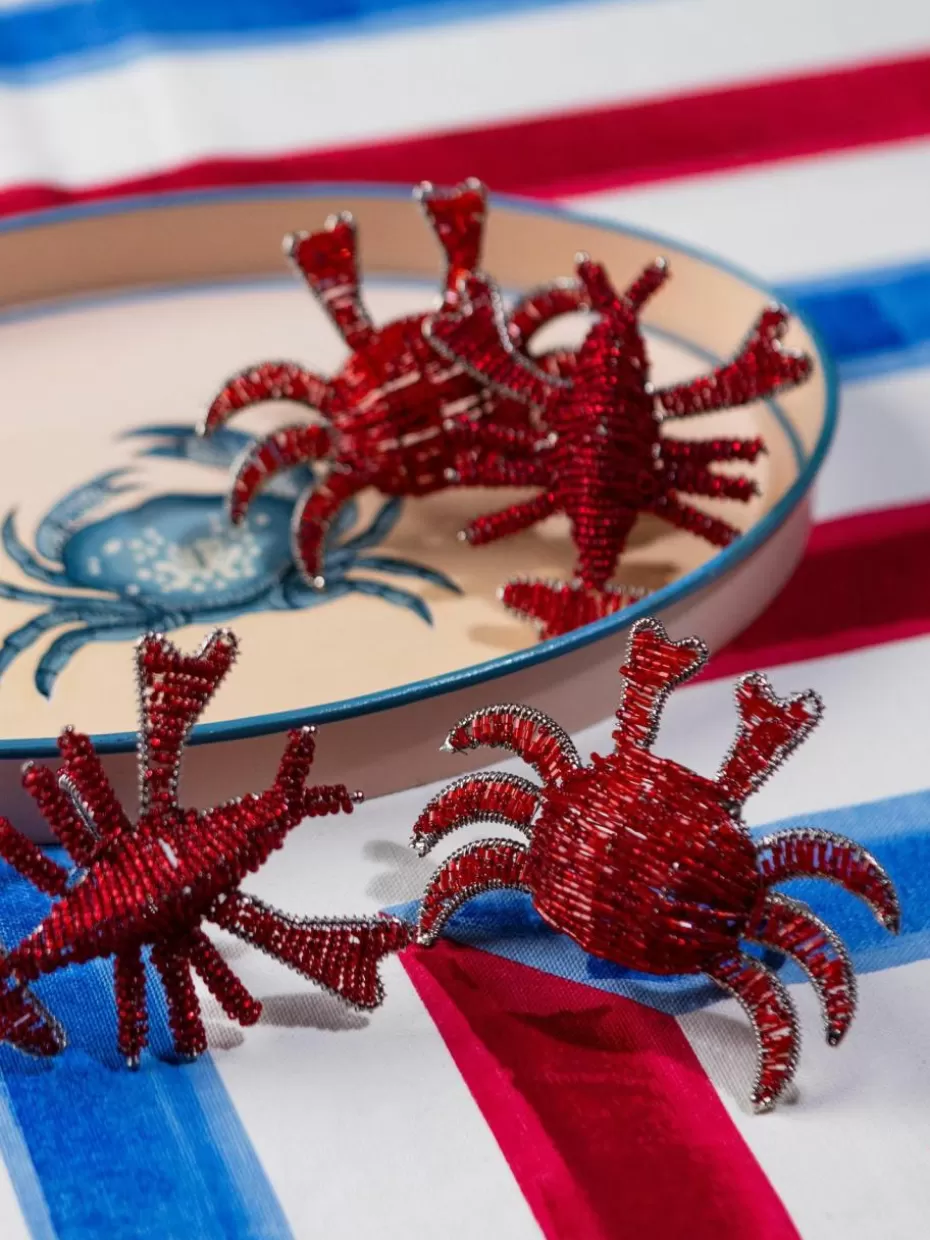 Servietten & Ringe-Les Ottomans Glasperlen-Serviettenringe Crab, 2 Stück
