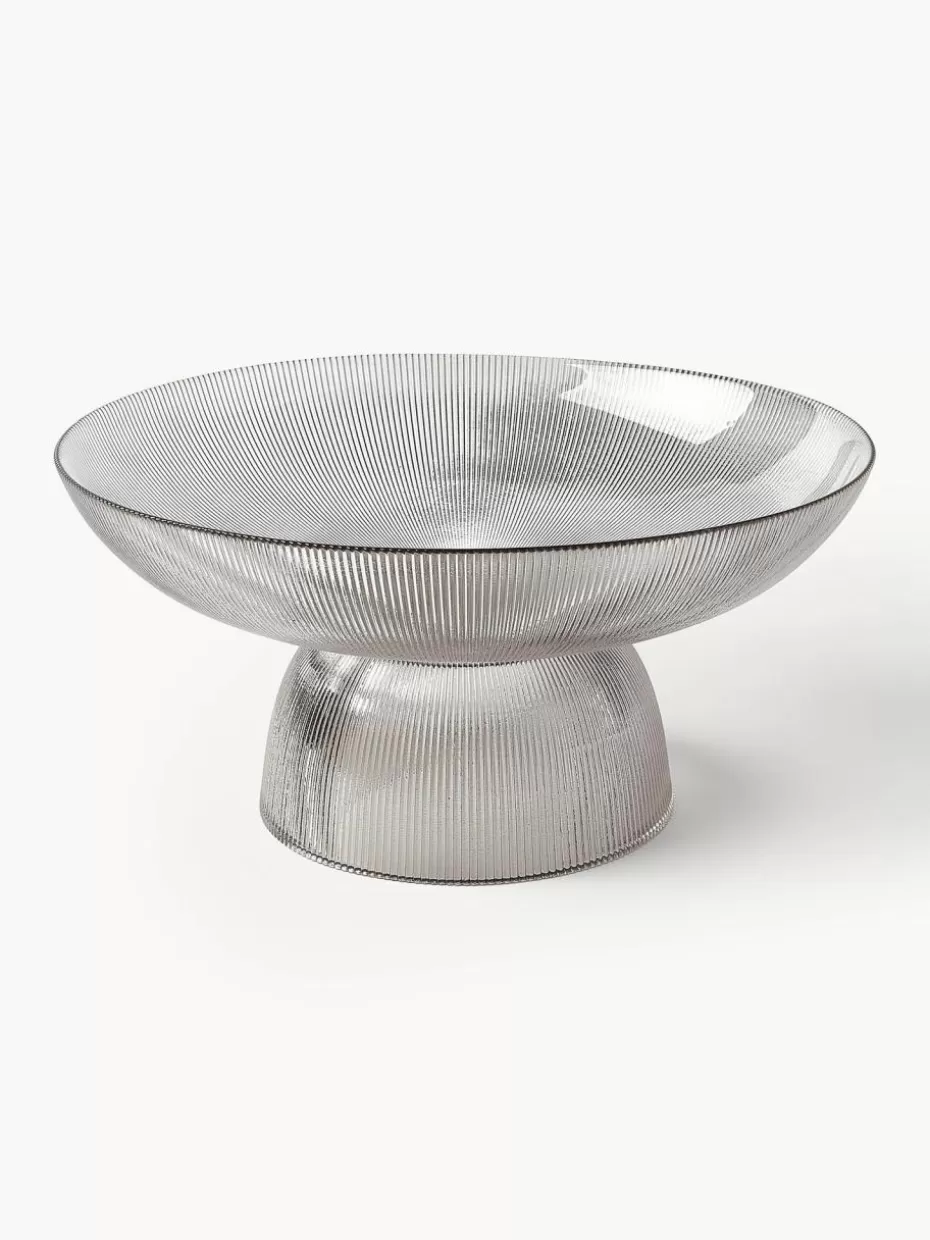 Dekoschalen-Westwing Collection Glas-Schale Lija mit geriffelter Oberfläche