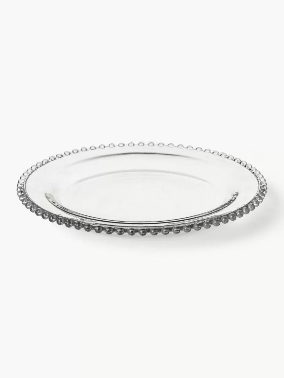 Teller-Cote Table Glas-Speiseteller Perles mit Randdekor, 3 Stück