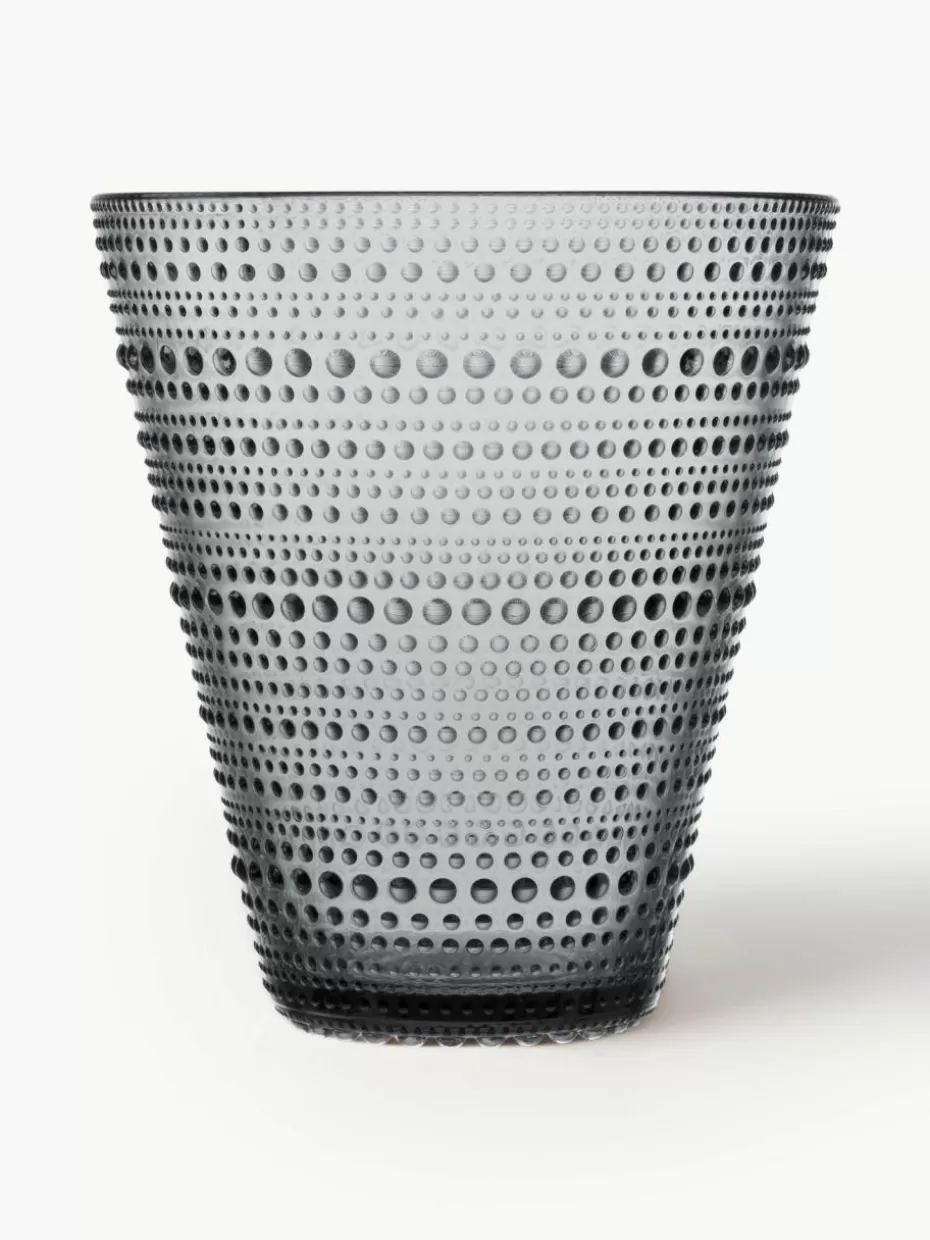 Vasen-iittala Glas-Vase Kastehelmi, H 15 cm Dunkelgrau, transparent