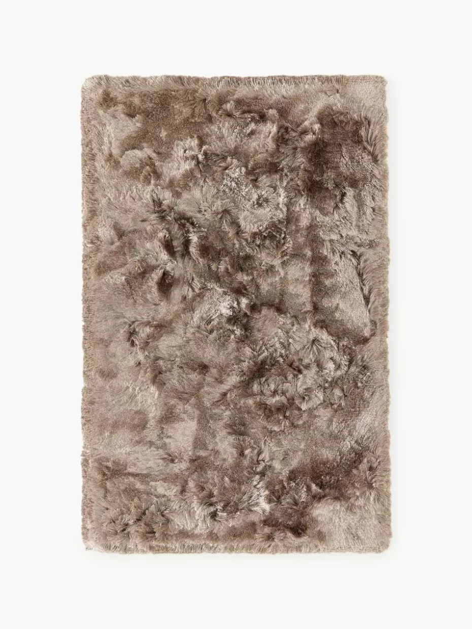 Rechteckige Teppiche-Westwing Collection Glänzender Langflor-Teppich Jimmy Taupe