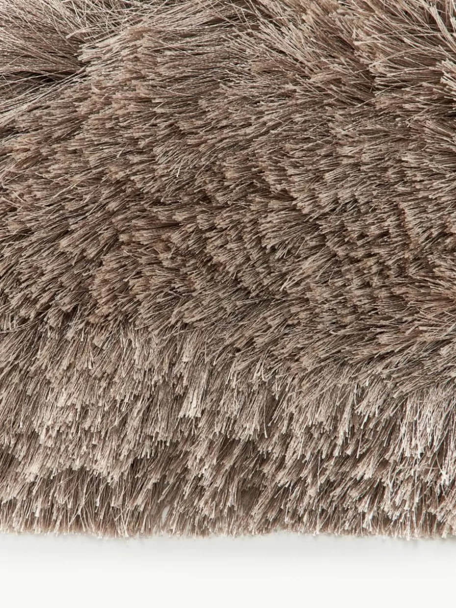 Rechteckige Teppiche-Westwing Collection Glänzender Langflor-Teppich Jimmy Taupe
