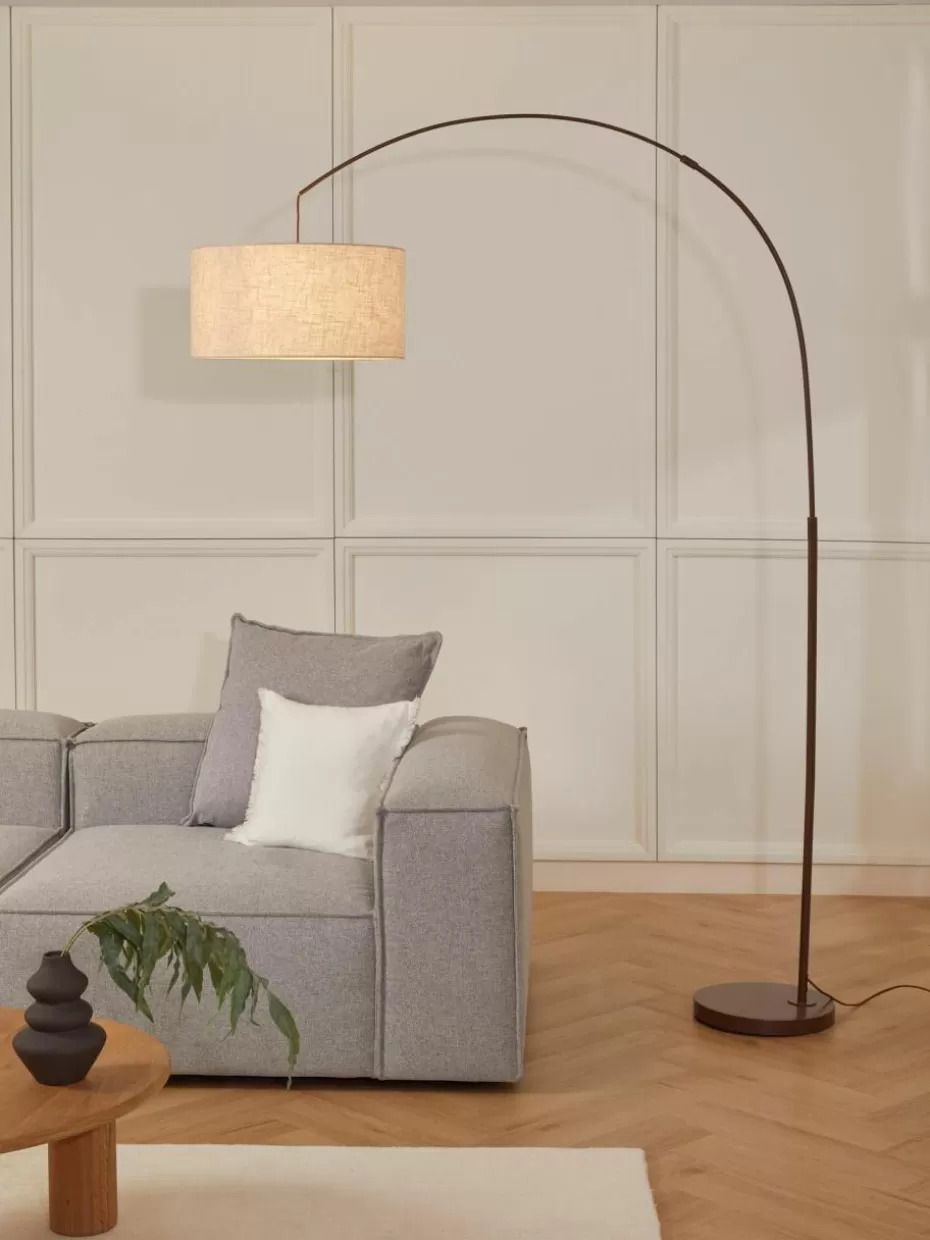 Bogenlampen-Westwing Collection Große Bogenlampe Niels Beige, Dunkelbraun