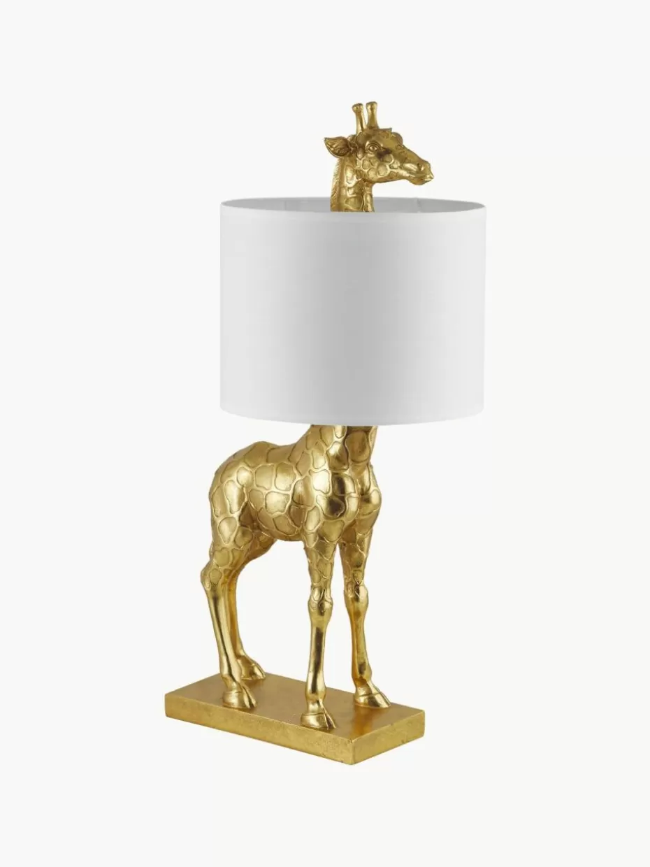 Nachttischlampen-Bloomingville Große Design Tischlampe Epigaea mit Leinenschirm