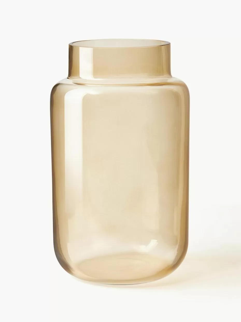 Vasen-Westwing Collection Große Glas-Vase Lasse, H 22 cm Ocker