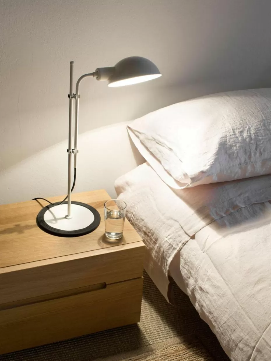 Schreibtischlampen-Marset Große Schreibtischlampe Funiculí mit verstellbarem Lampenschirm Hellbeige, glänzend