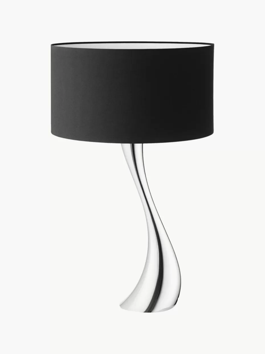 Nachttischlampen-Georg Jensen Große Tischlampe Cobra aus Edelstahl