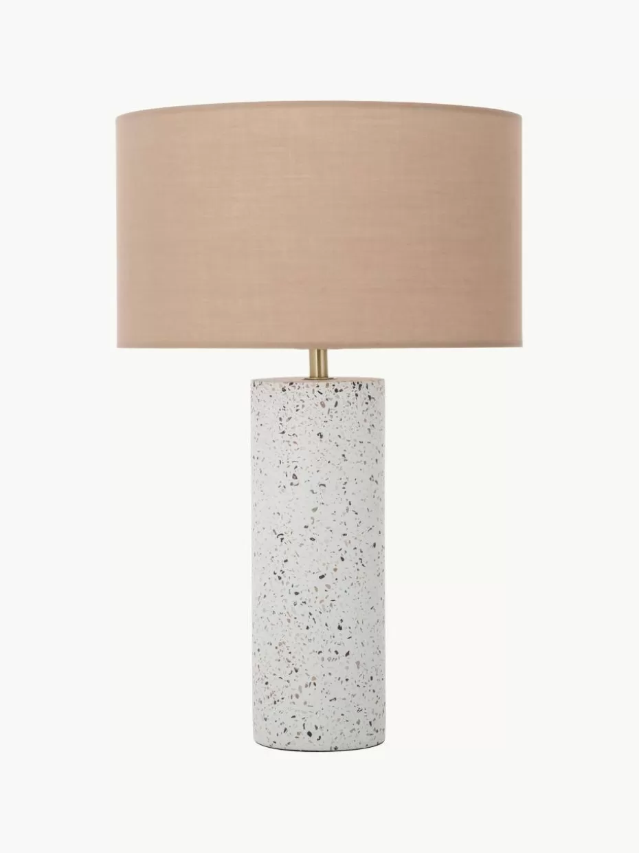 Nachttischlampen-Westwing Collection Große Tischlampe Mosaik mit Betonfuß