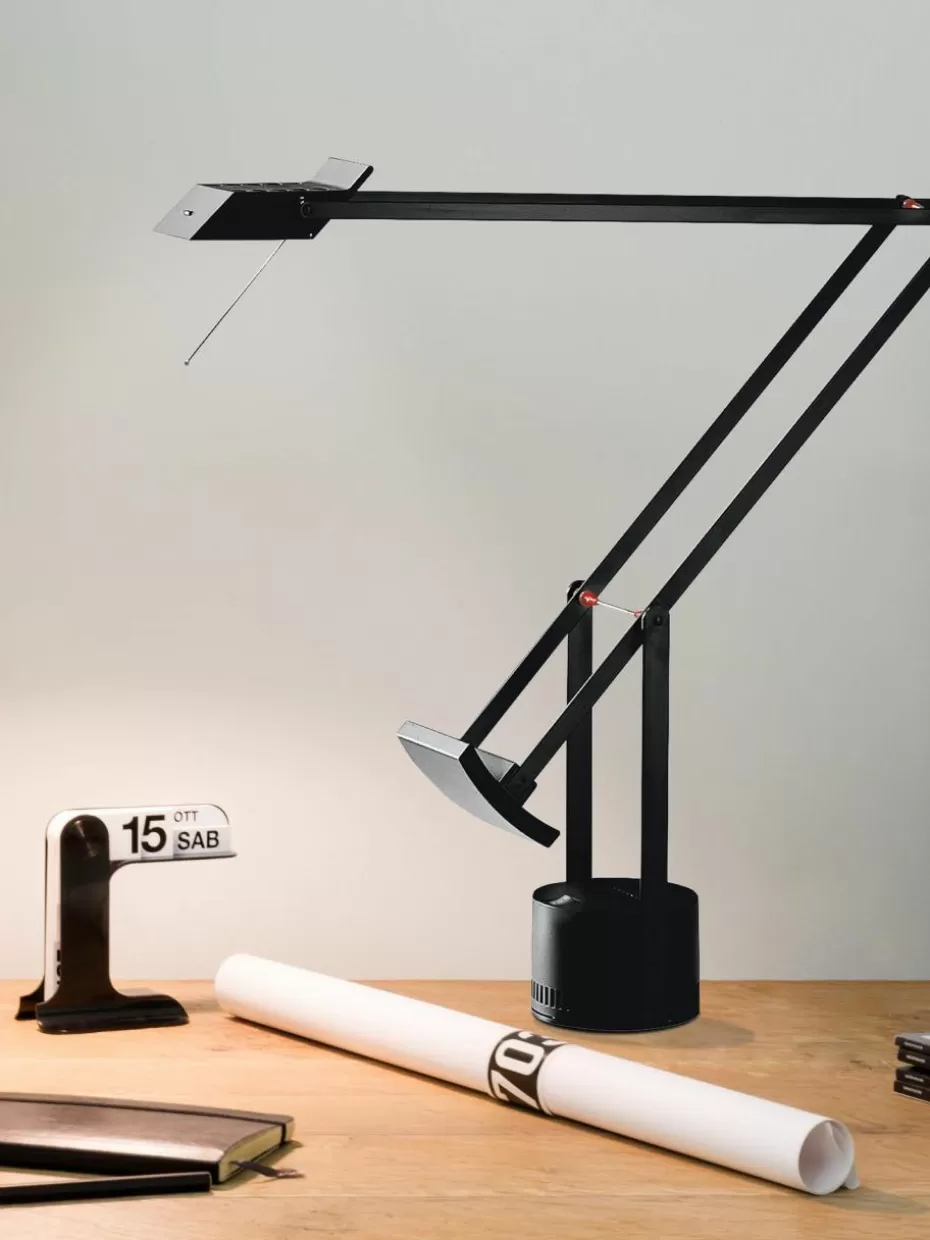 Schreibtischlampen-Artemide Große Tischlampe Tizio Schwarz