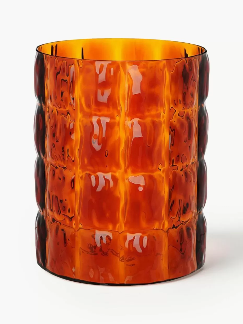 Vasen-Kartell Große Vase Matelasse, H 30 cm Orange, transparent