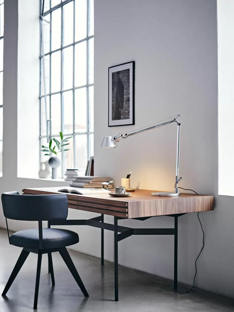Schreibtischlampen-Artemide Große verstellbare Schreibtischlampe Tolomeo Silberfarben
