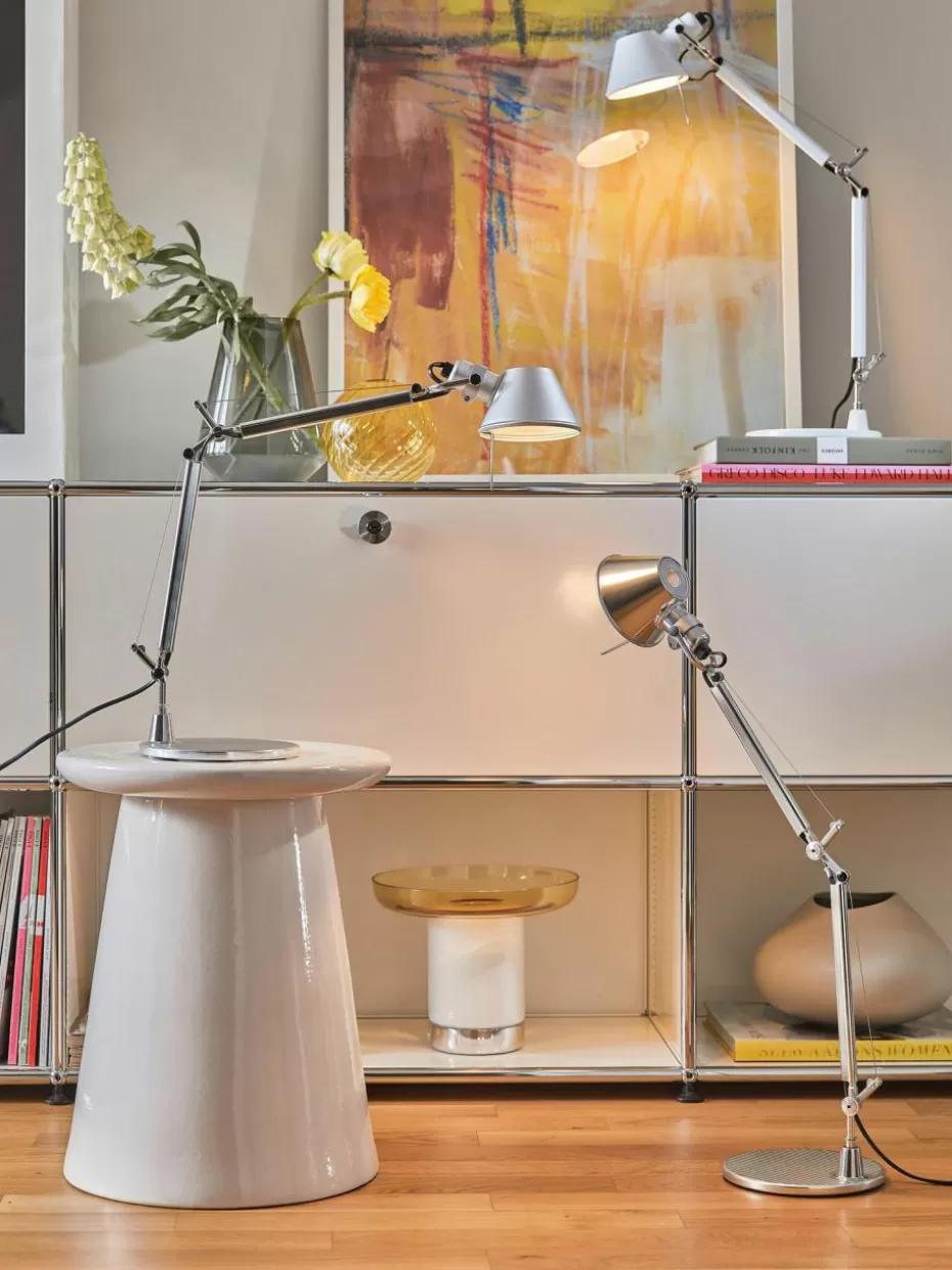 Schreibtischlampen-Artemide Große verstellbare Schreibtischlampe Tolomeo Off White