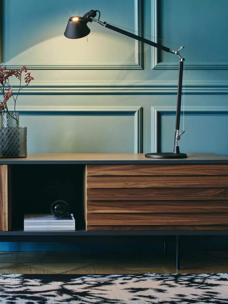 Schreibtischlampen-Artemide Große verstellbare Schreibtischlampe Tolomeo Schwarz