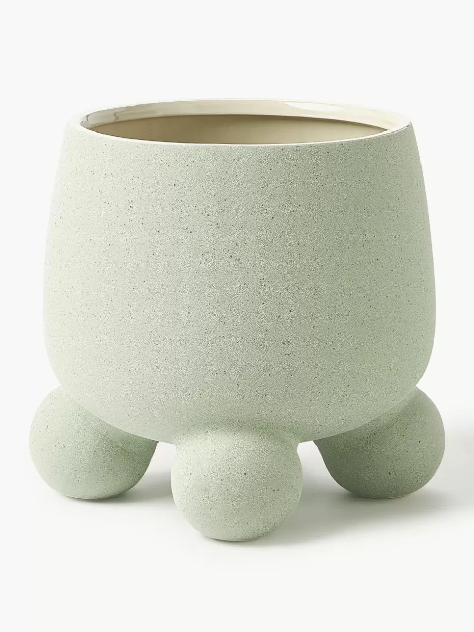 Blumentöpfe-Westwing Collection Großer Übertopf Olea, H 32 cm Salbeigrün, matt