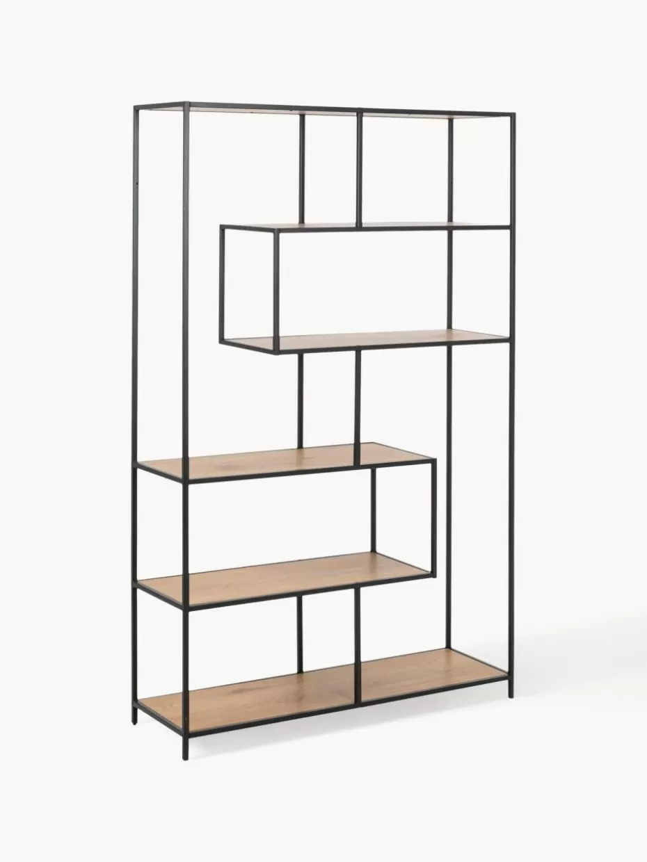 Büroregale | Regale-Westwing Großes Regal Seaford Beige in Holzoptik, Schwarz