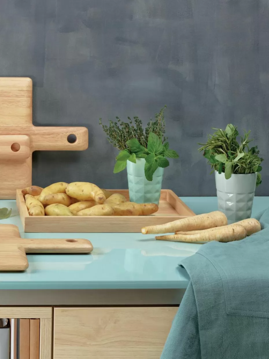 Serviertabletts-Asa Selection Gummibaumholz-Serviertablett Wood Light